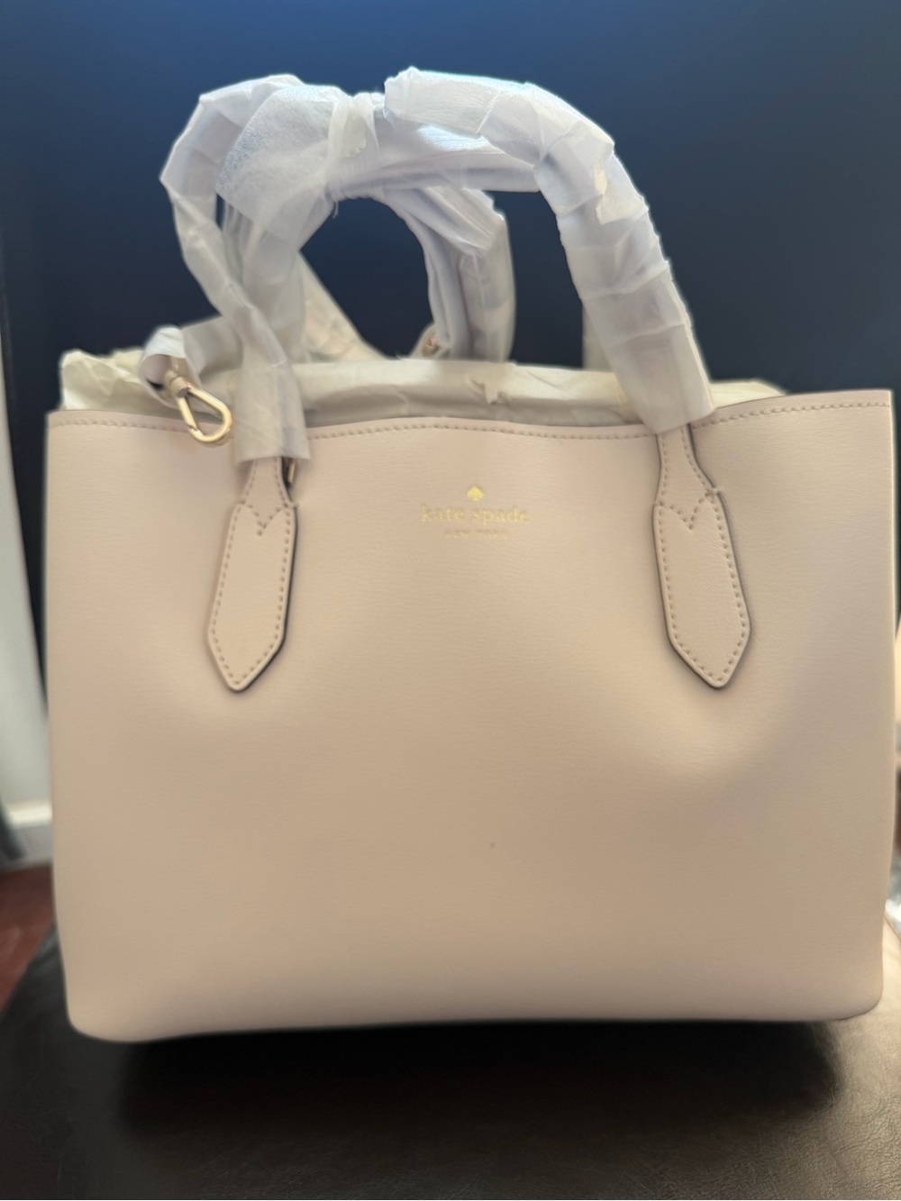kate spade New York white Leather Tote Bag